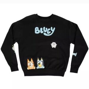 Black Bluey Sweatshirt with Cartoon Characters